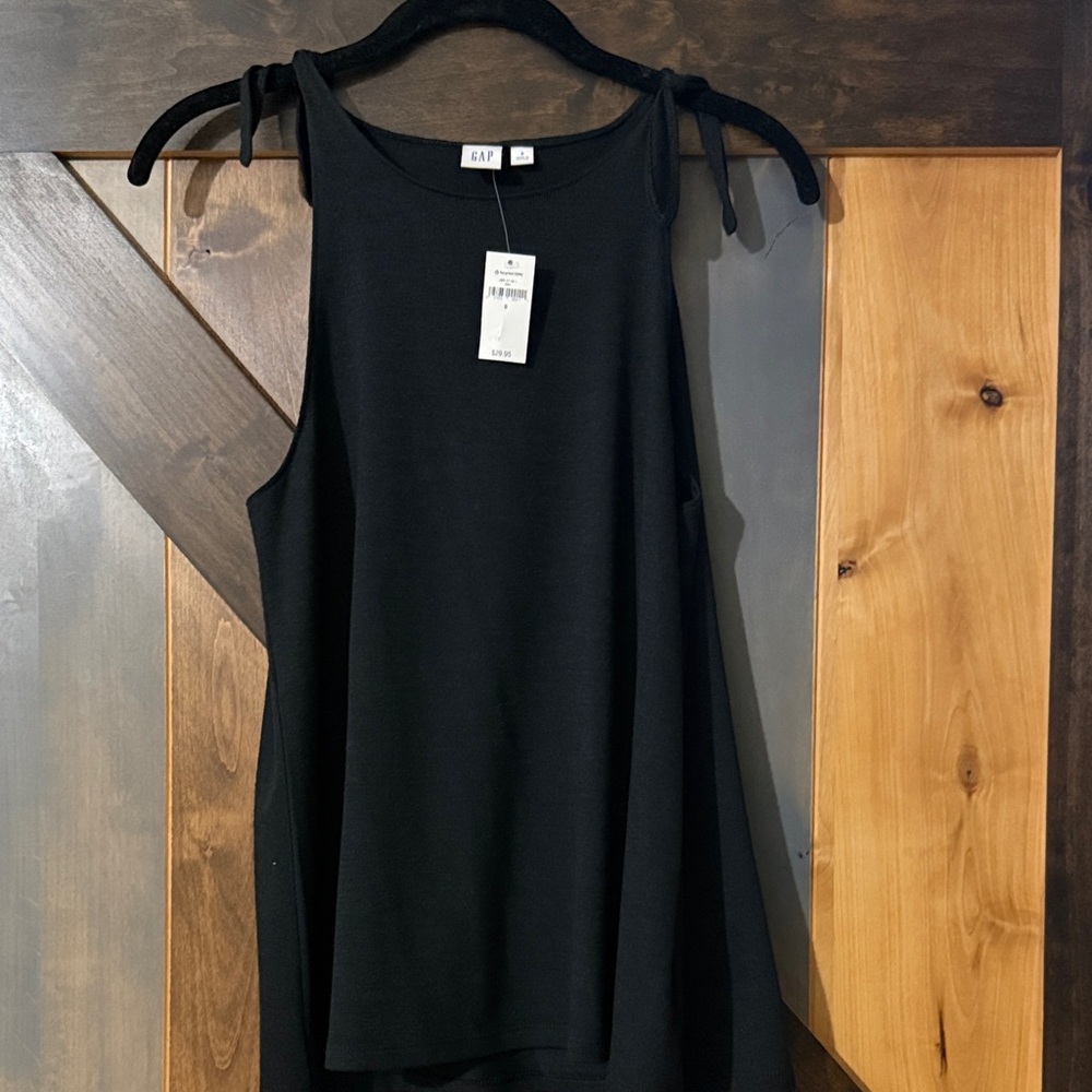 GAP Women's Black Tie Shoulder Tank Top